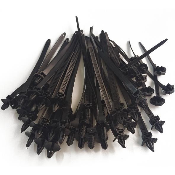100X Mixed Cable Tie Bundled Wire Band Car Wire Harness Line Fastener Strap Clip