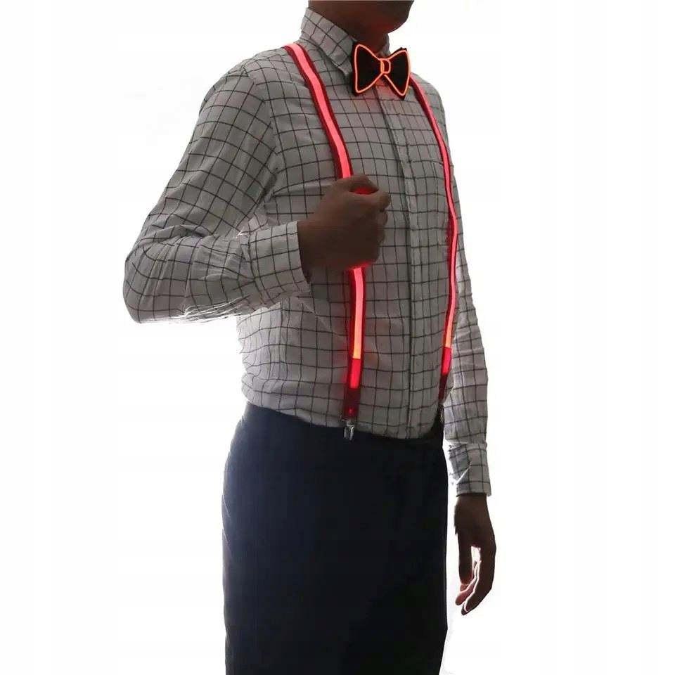 Led Harness And Bow Tie Set Glowing Set For New Year's Eve Party Wedding Rgb