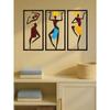 3pcs Bohemian Metal Wall Art, Colorful Abstract Female Figures, Modern Decor for Living Room Bedroom Office, Waterproof Rustproof