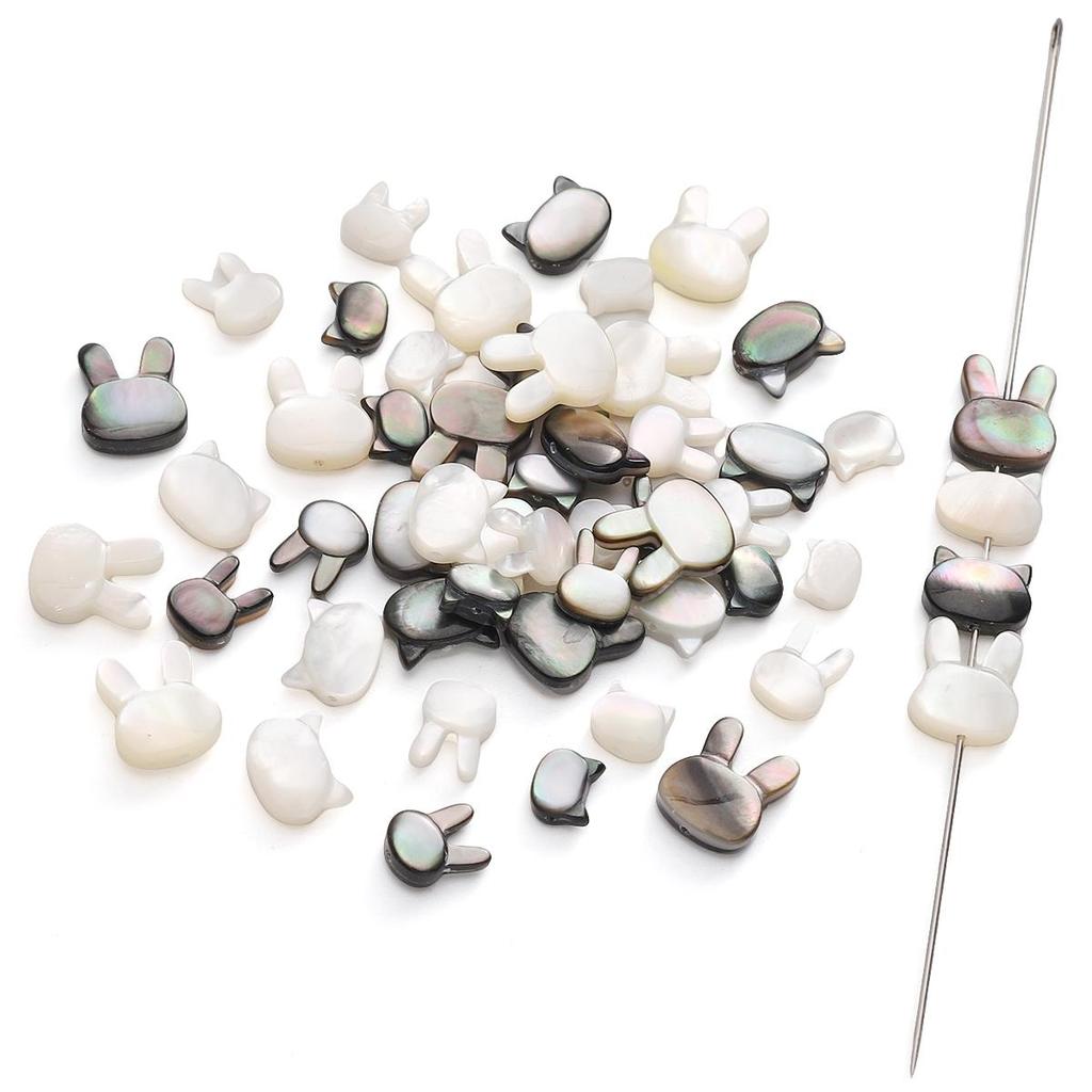 Natural Shell Rabbit Cat Head Beads For DIY Necklace Bracelet Earrings Jewelry Making