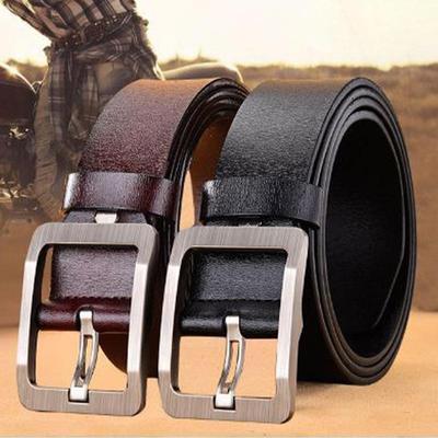 Men's Two-Layer Leather Belt: Business Casual, Pin Buckle, Versatile Alloy Buckle, Simple Style, 2026 Edition