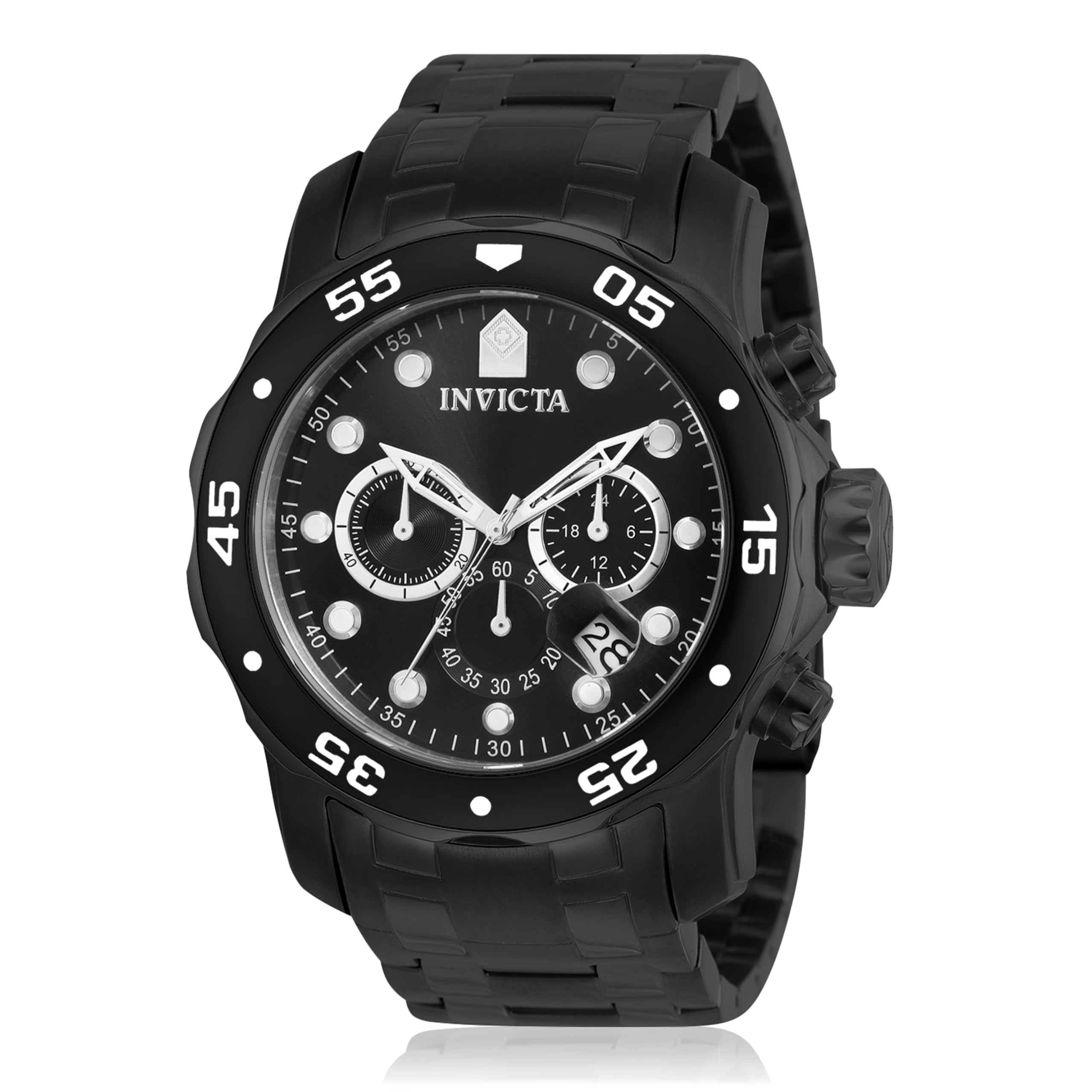 [Invicta] Invicta Pro Diver Men s Watch, Quartz 48mm Case, Black Stainless Steel Strap, Black Dial, 0076, Men s [Official Import] [Parallel Import]
