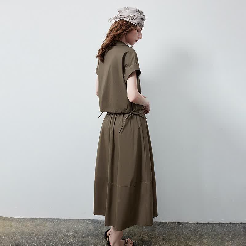 Chuyu Women's Workwear Short-Sleeve Shirt & Skirt Set