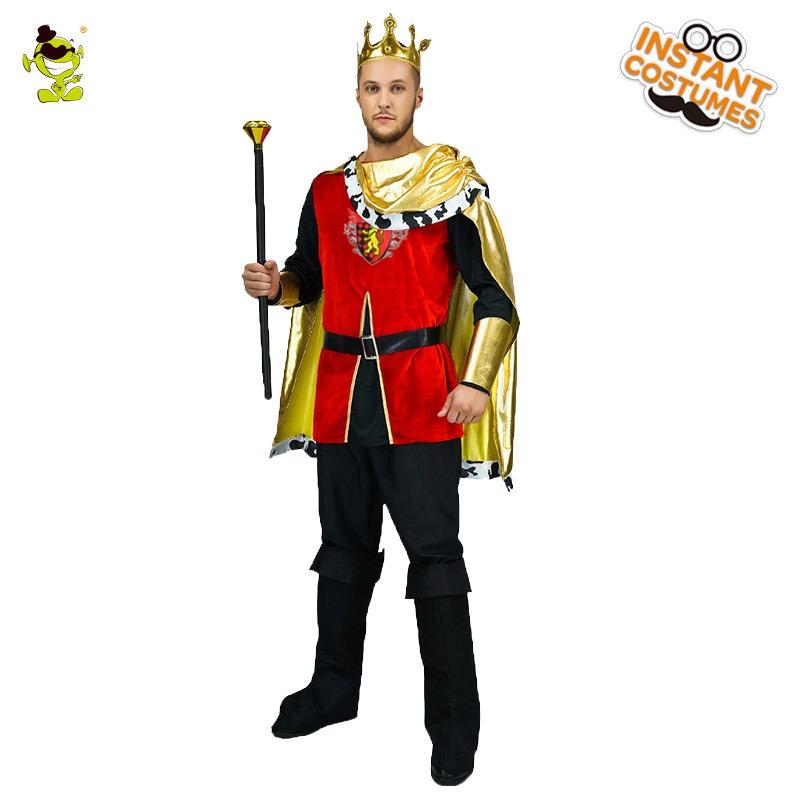Adult Men's European King Halloween Cosplay Costume, Big Male King Stage Costume
