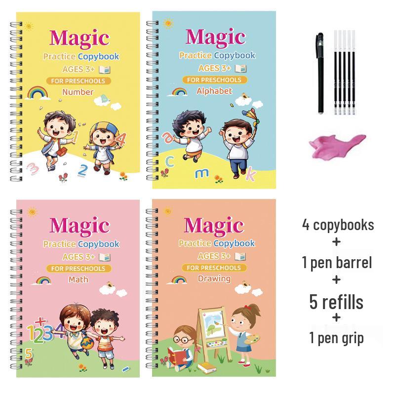 Cross-Border Kindergarten-Primary Transition Calligraphy & Drawing Book: Fun English Edition for Elementary Students