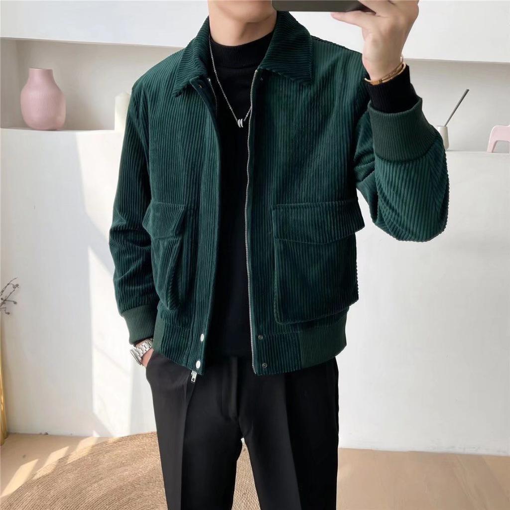 Rudens vyriškos mados Casua velvetinė striukė Slim Fit striukė