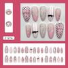 24 Stuks Mini Bloemen Press-on Nagels Roze Nepnagel Tips Nieuwe Kunstnagels Vrouwen