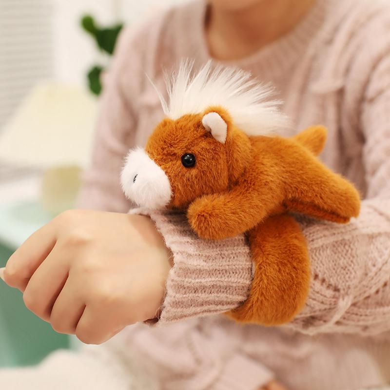 20cm Süßes Klatscharmband Tier-Armband Armband Schwein Fuchs Panda Waschbär Papagei Plüsch Handring Armband Weiche Spielzeuge Kreatives Geschenk