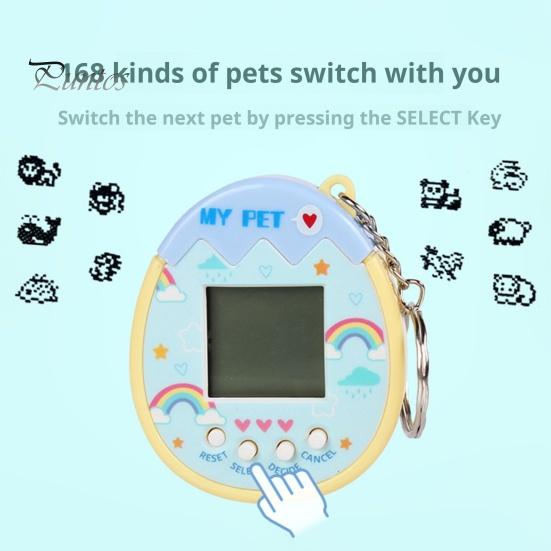 Elektroniczna zabawka dla zwierząt z brelokiem 168 zwierząt Mini cyfrowa maszyna dla zwierząt domowych przenośna wirtualna konsola do gier dla zwierząt plecak wisiorek dla dzieci dorośli urodziny