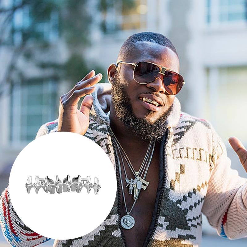 Unisex Star Accented Mouth Grills Present for Hip Hop Fan Comfortable Tooth Grills Suitable for Party and Performances