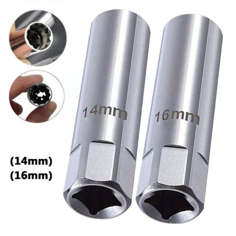Chiave a Bussola per Candele Auto Adattatore 14 16mm Kit di Installazione Sostituzione Riparazione Chiave Dinamometrica Magnetica Rimozione Strumento per Spazio di Rimozione