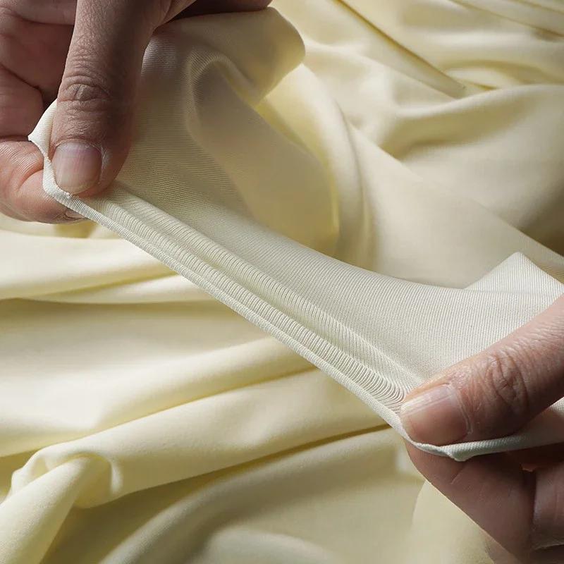100x160cm Mléčné hedvábí Látka Elastická Pletená Podšívka Oblečení na jógu Měkká Velkoobchodní Látka Oděv pro DIY Šití Spandexový Materiál