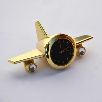 Centrotavola Orologio da Tavolo Aeroplano - Orologio Aeroplano per Scrivania Ufficio, Tavolo Studio - Regalo Aziendale per Cliente, Dipendenti, Uomini, Ragazzi (d'oro)