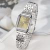 Compact Square Steel Band Quartz Watch Stainless Steel Band Fashionable Girls Watch Forest Square Watch