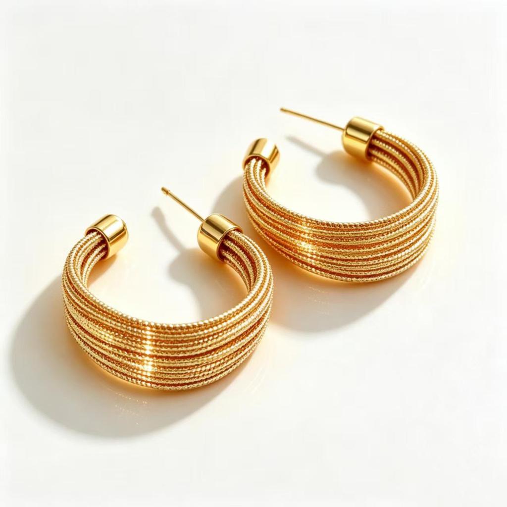 Elegant French Retro Multi-Layer Circle Earrings - High-Quality Gold-Plated Copper, Fashionable Vintage Design.