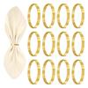 Yousheng 12Pcs Golden Napkin Rings Metal Circle Design Napkin Holders Buckles Family Dinner Wedding Party Table Decoration