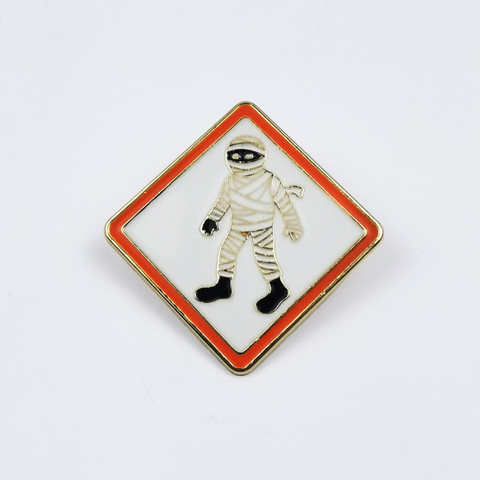 Geometric Mummy Cartoon Bandage Brooch - Horror Backpack & Clothing Accessory