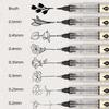 8Pcs/set Big Capacity Waterproof Ink Art Markers Brush Pen Sketch Drawing Comics Pigment Line Pens School Stationery Supplies