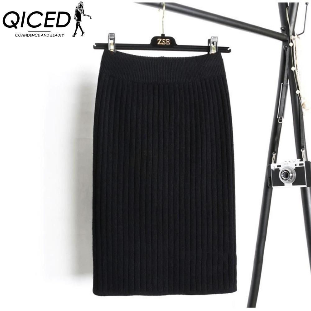 

QICED Жіноча Модна Повсякденна Літня Весняна Спідниця 75cm чорний