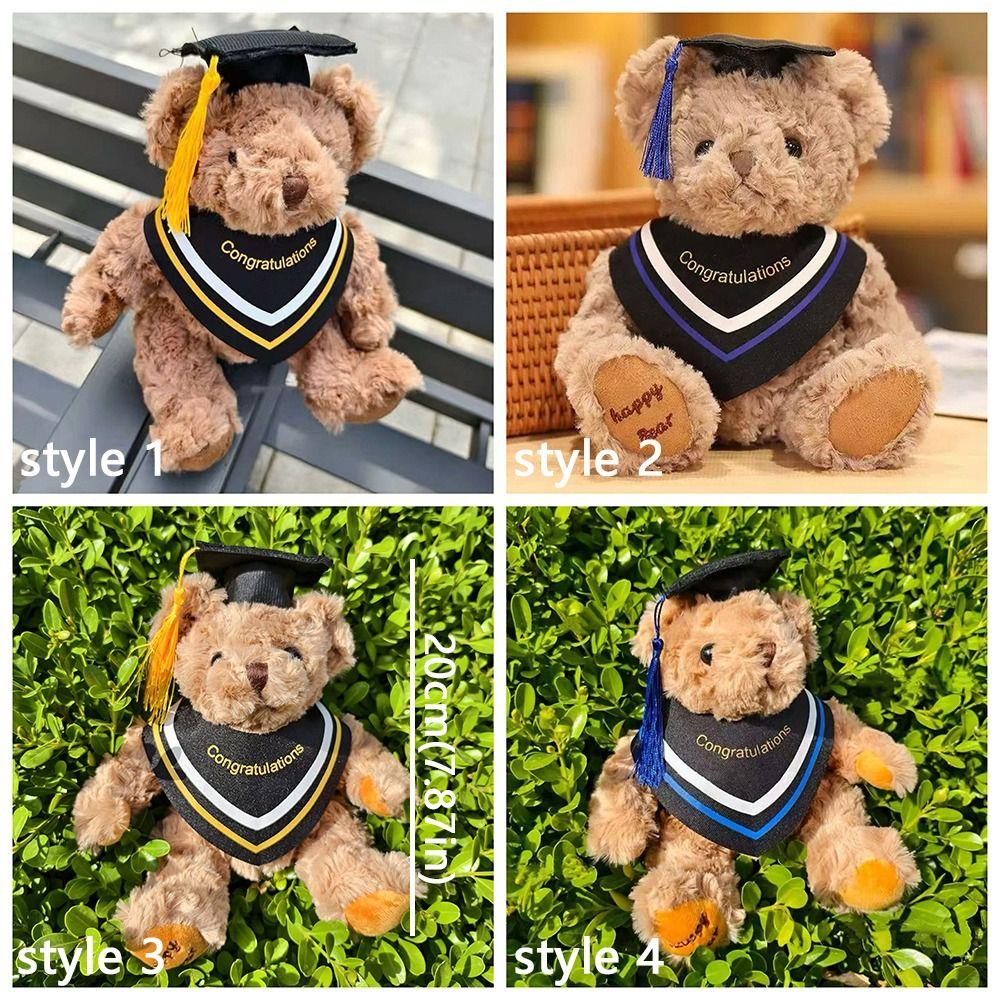 20cm Doctor Bear Doll Graduation Season Graduation Bear Surprise Gift Bear Animal Doll Room Decor