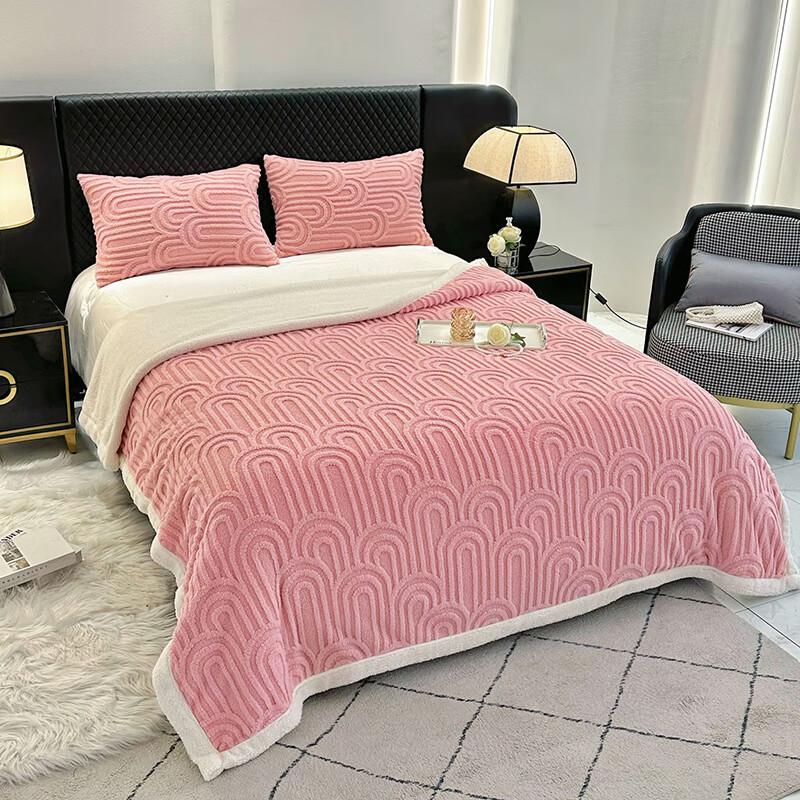 LISM Thickened Lamb Velvet Reversible Blanket