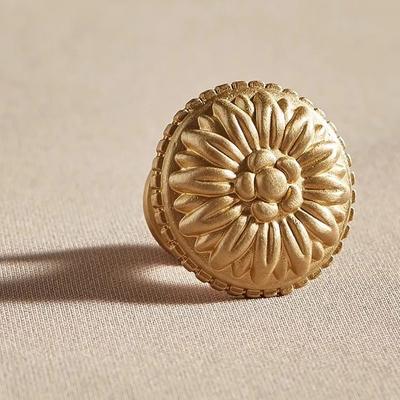 Maniglia in Ottone per Ante di Mobili Maniglie a Fiore di Crisantemo Stile Europeo Dorato Design Retrò Pomelli per Armadio Cassettiera