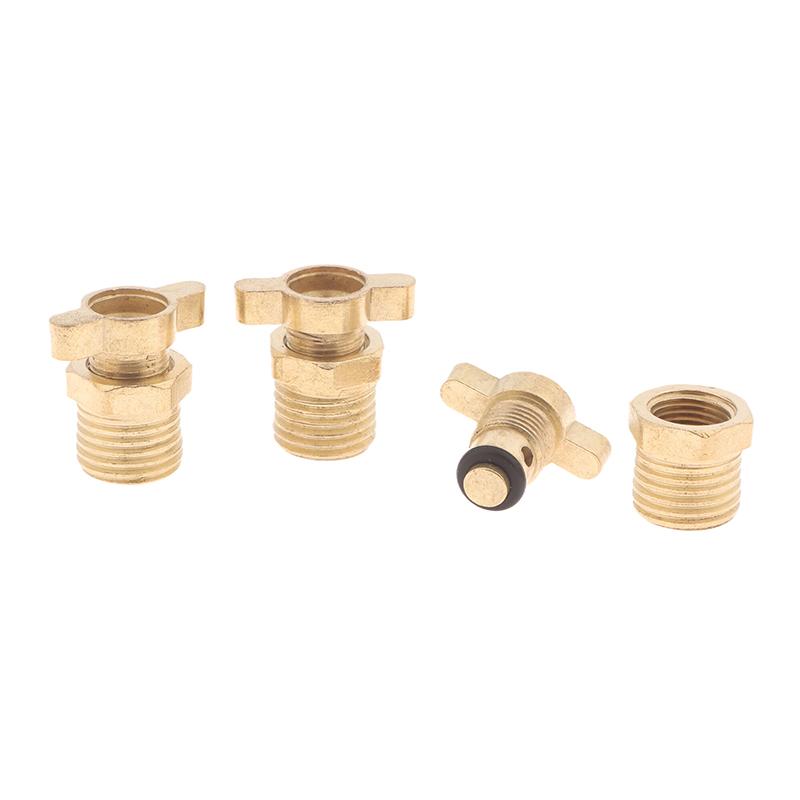 3Pcs 1/4 Brass Air Compressor Drain Screw Air Compressor Drain Valve Replacement Set Fits For Screw Compressors Tools