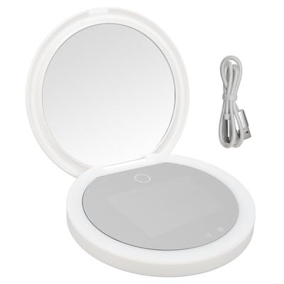 Travel Compact Mirror with UV Camera Sun Testing Double Side Adjustable Light Makeup Mirror for