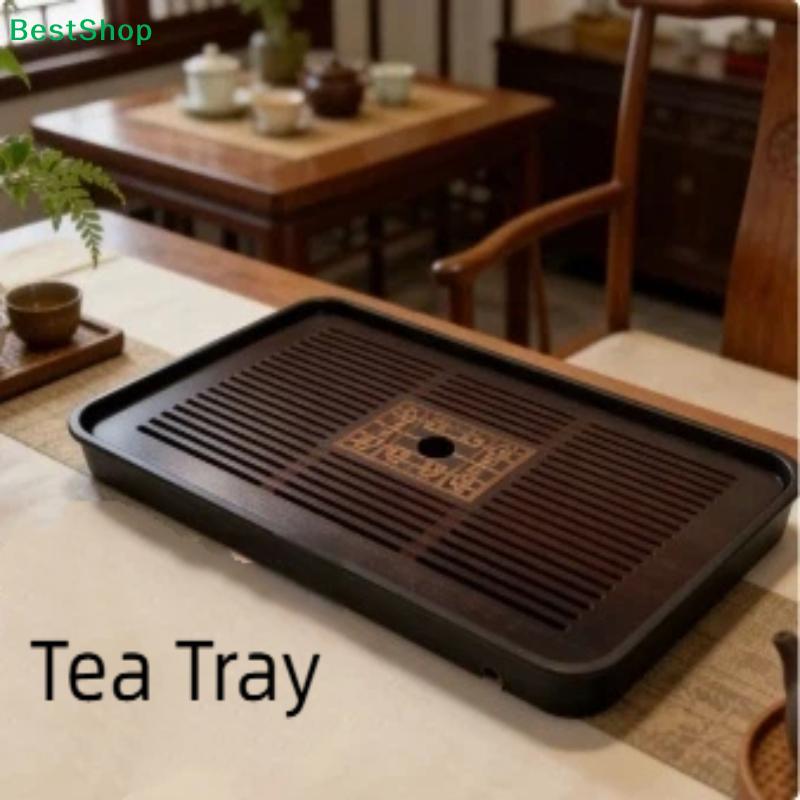 Teetablett Teegeschirr Kung Fu Teegeschirr Geschnitzter Tisch Schubladenauszug-Stil Lagerung & Entwässerung Teetablett Vintage Heimdekoration