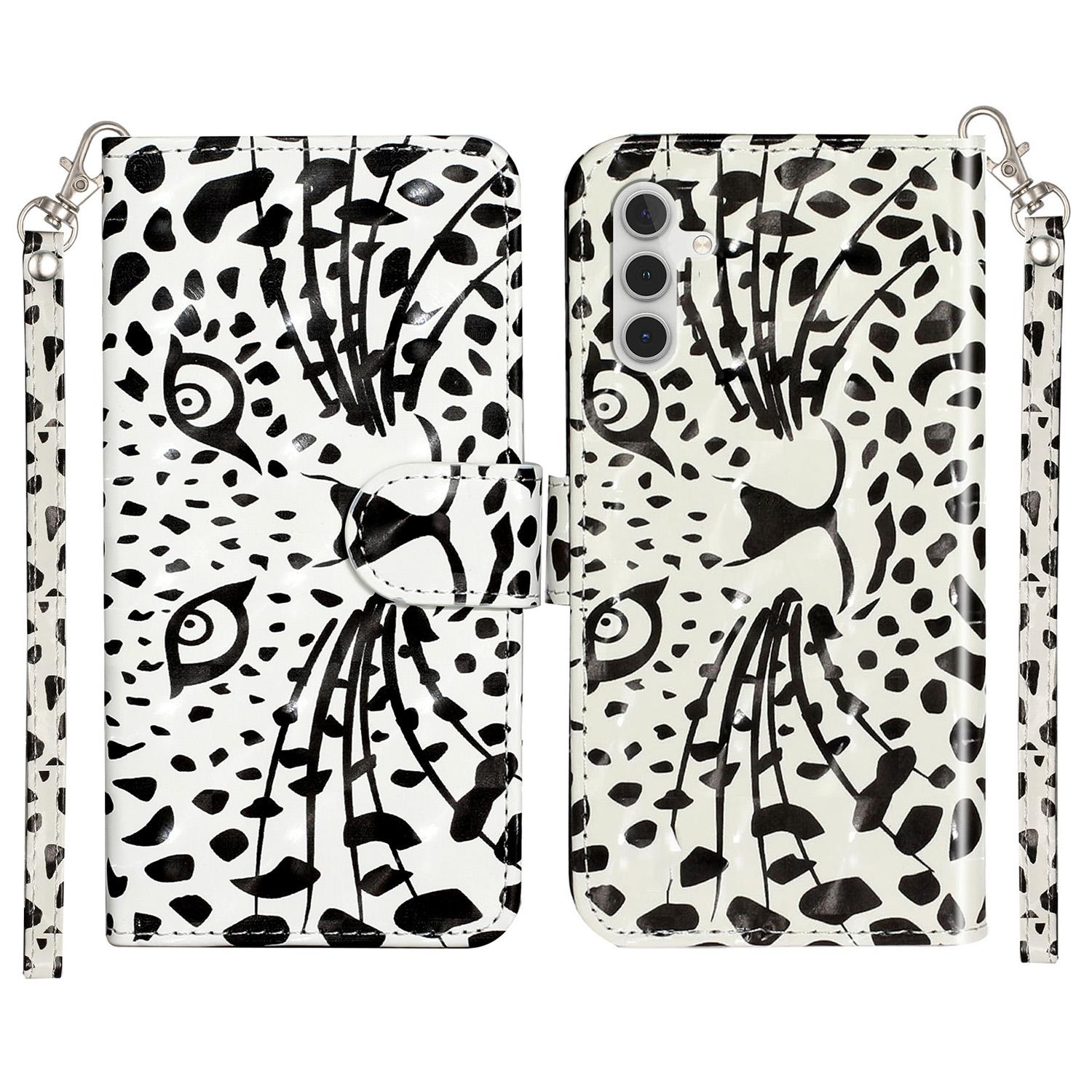 

For Samsung Galaxy A56 5G Case 3D Pattern Printed Phone Leather Phone Cover Leopard Head