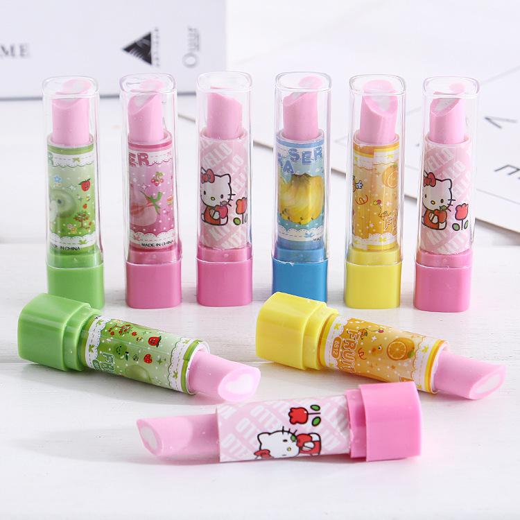Creative Cartoon Fruit Lipstick Eraser for Students and Children - Cute Prize Gift