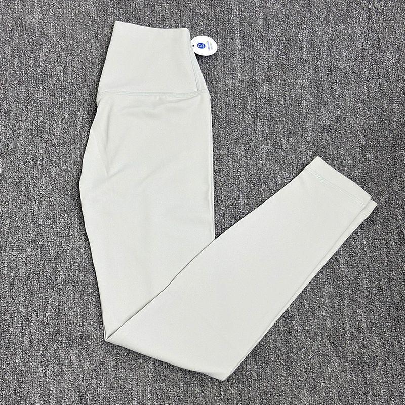 

Lu Same High Waist Yoga Pants Women Outer Wear 2025 Summer New Buttock Lifting Breathable Nude Feel Running Sports Fitness Pants Water drop ash M [50.00 kg-57.50 kg]]