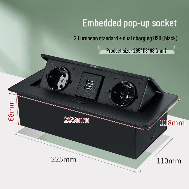 European Standard Pop-up Desktop Power Socket for Office Desks