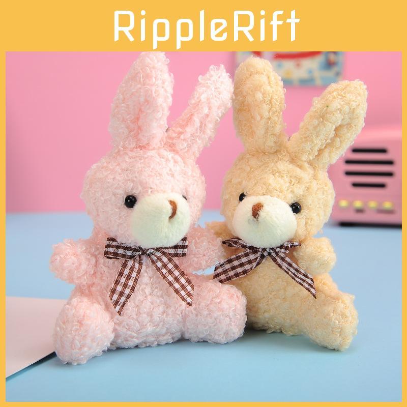 Adorable Plush Bunny Keychain Teddy Bear Style Soft And Fluffy Backpack Accessories