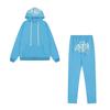 Unisex Oversized Hooded Sweatshirt Jogger Pants Set With 3D Puff Print Cotton Blend Streetwear