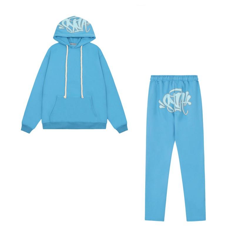 Unisex Oversized Hooded Sweatshirt Jogger Pants Set With 3D Puff Print Cotton Blend Streetwear