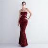 Vestido longo de lantejoulas para festa, vestido noturno para banquete, vestidos de noite
