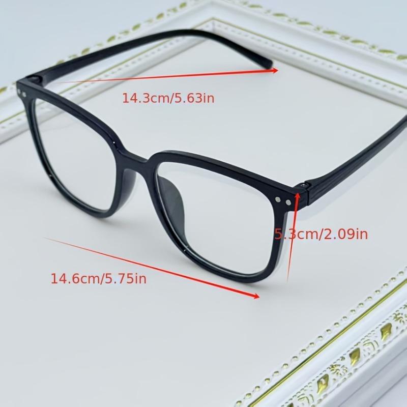 4pcs Steam Punk Style Anti-Blue Light Square Glasses Plastic Frame Anti-Reflective Plastic Lens