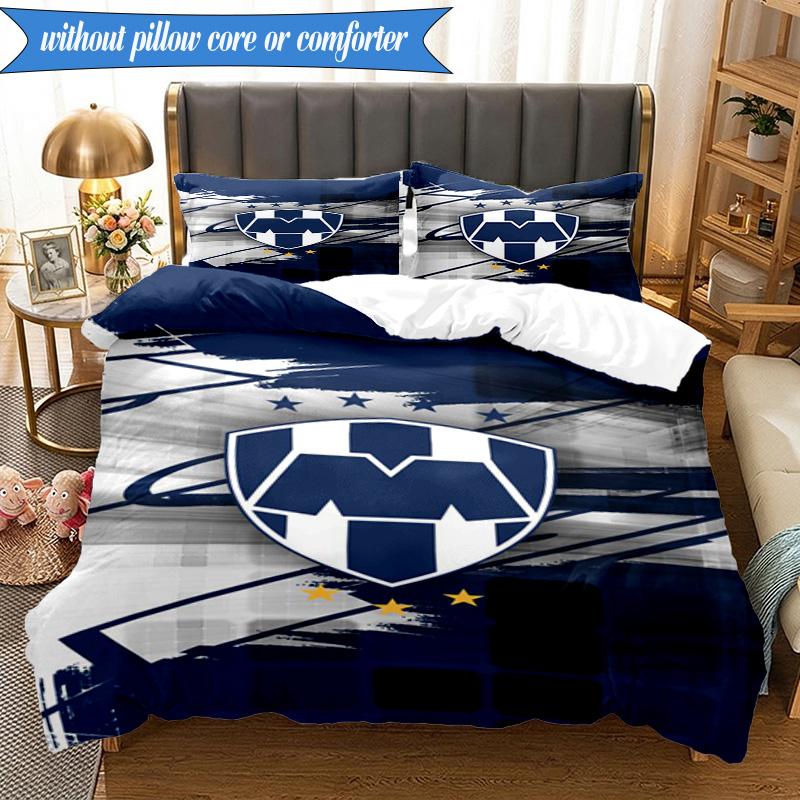 Football Club Emblem 3pcs K-pop music group Bedding set,Ideal for Bedroom, Dormitory,Including Duvet Cover And 2pcs Pillowcases,Fan gifts