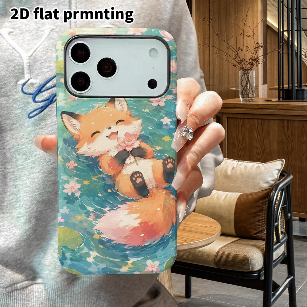 Phone Case: 2D Flat Design Suitable for iPhone 18, 17, 16, 15, 14, 13 Pro Film Protective Case, Couple Style, Floating Little Fox, Christmas and Hallo