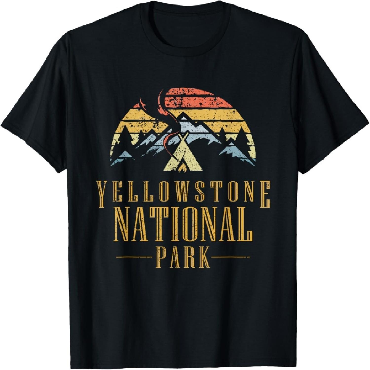 Vintage Retro Yellowstone National Park Campfire T Shirt T-Shirt XXXXXL разноцветный