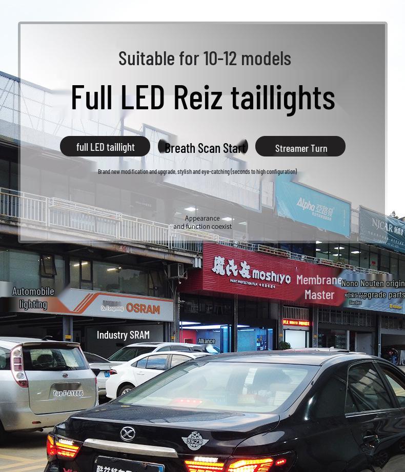 LED Dragon Scale Daytime Running Lights & Flowing Turn Signal Taillights for 10-17 Toyota Reiz