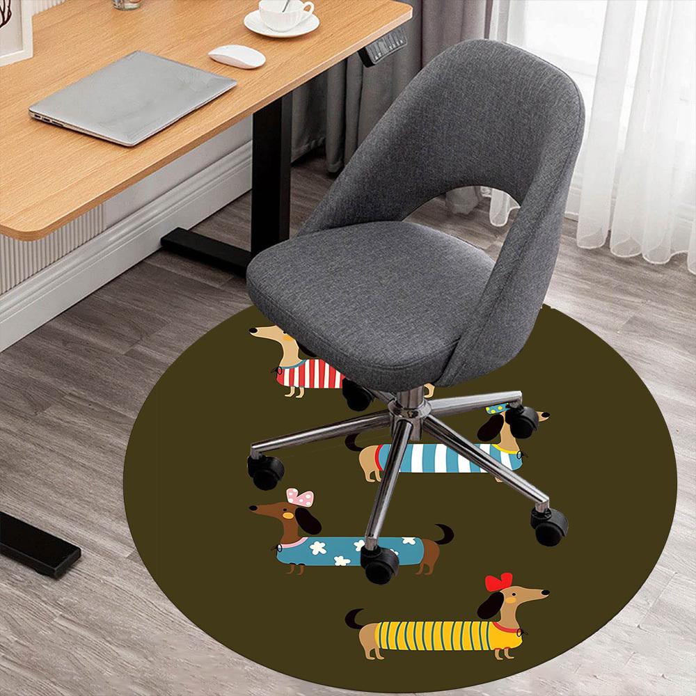 1pc sausage dog clothes Round Chair mat Area Rug - Non-Slip, Floor Mat for Office, Bedroom, and Indoor Decor c1125108