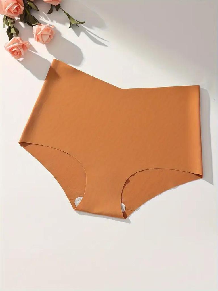 Seamless Women Panties Ice Silk Underwear Sexy Ladies Briefs High-Rise Solid Panty Traceless Female Lingerie Plus Size