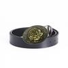 Rose-Shaped Waistband Leather Belt with Floral Pattern - Nightclub Single Loop Pants Accessory