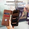 Suitable for iPhone 17 Pro MAX brown PU leather flip phone case wallet with card slot foldable bracket magnetic buckle