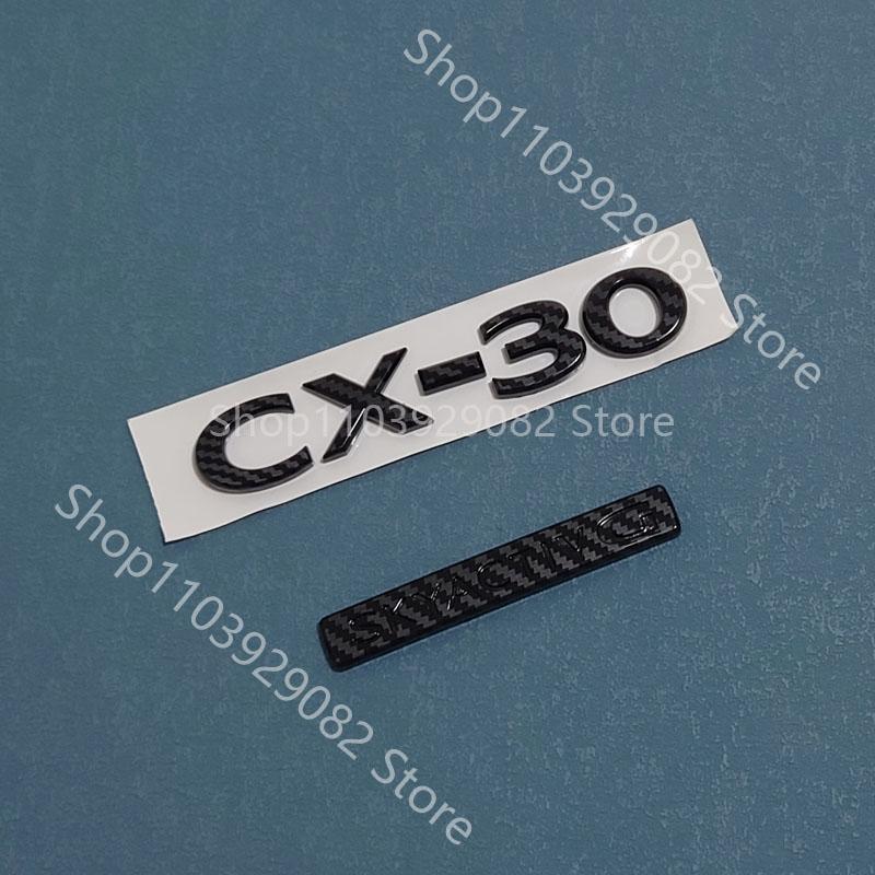 for Mazda CX-30 black front logo, middle grille sticker, CX30 rear logo, luggage compartment logo accessory sticker carbon fiber AA48