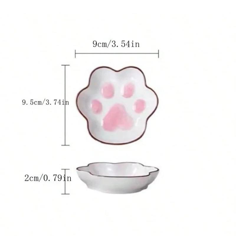 

1/2pc Japanese style cat paw seasoning dish cute cartoon meal dish home dipping sauce mustard soy sauce salad tomato sauce