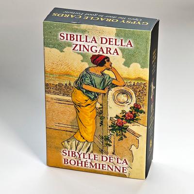 Baralho Oráculo Cigano 9*6cm Edição em Inglês e Espanhol 52 Cartas Oráculo Impressas em Cartolina 350GSM com Duplo Relevo