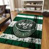 Custom Name New York Jets Flannel Pattern Square Carpet,Area Rug,Carpet Rug for Living Room Bedroom Sofa Playroom Decor,Non-slip Floor Mat